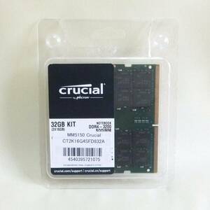 新品 Crucial DDR4 3200MHz 32GB(16GBx2) CT2K16G4SFD832A SODIMM ノートPC用