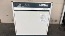 ★中古★北越 AIRMAN 静音パッケージ スクリューコンプレッサー ドライヤ付 SAS8SD-6C 60Hz用 三相200V 7.5kW 10馬力 動作OK 稼働650h )倉a_画像1