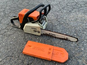 ★中古★STIHL スチール 350mmエンジンチェンソー MS170C 30cc 1.6馬力 混合燃料 チェーンソー 枝木 剪定 丸太 伐採 薪割り)倉b