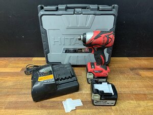 ★中古★日立工機 充電式インパクトドライバ WH14DBAL2 本体/14.4Vバッテリー2個/充電器UC18YSL2/ケース HiKOKI ハイコーキ)倉b