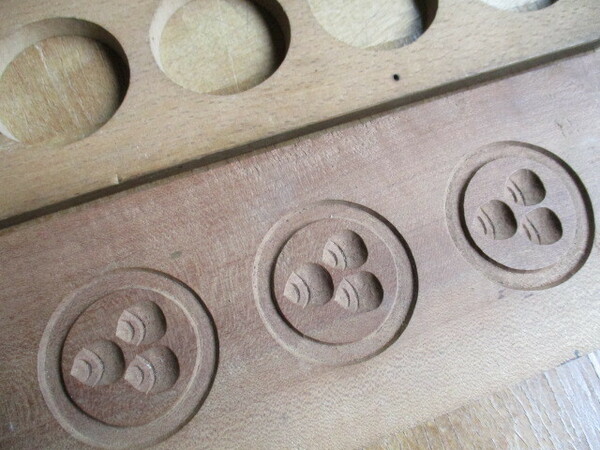三盛宝珠　菓子型木型木彫和菓子乾菓子縁起物古道具レトロアンティークビンテージ 