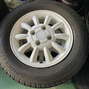 13インチスタッドレスタイヤホイール4本セット　スズキラパン純正ホイール　155/70R13 2021年製