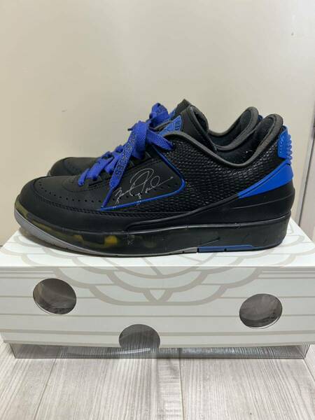 Off-White Nike Air Jordan 2 Low Black and Varsity Royal 26.5cm