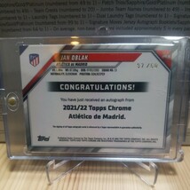 50枚限定 topps chrome soccer Atletico de Madrid JAN OBLAK 37/50シリ Auto 直書き　 直筆サインカード　on card_画像2