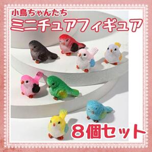 小鳥8体のミニチュアフィギュア 置物