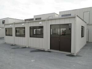 [ Hyogo departure ] super house container storage room unit house 16 tsubo used temporary house prefab storage . warehouse office work store 32 tatami .. road place direct sale 
