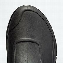レインシューズ レインブーツ メンズ 雨靴 歩きやすい 防水 サイドゴア スニーカー おしゃれ 防滑 梅雨対策 エナメル ブラック 27cm_画像3