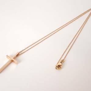 磨き済 超美品 TIFFANY ティファニー メトロ クロスネックレス K18PG 18金 5.8g クロス メンズ レディースの画像3