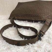 美品/A4●ボッテガヴェネタ BOTTEGA VENETA イントレチャート ショルダーバッグ メッセンジャーバッグ 斜め掛け メンズ ビジネス レザー_画像7