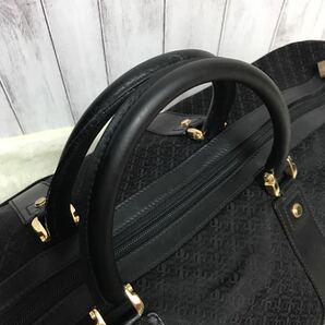 極美品/総柄●ロエベ LOEWE ボストンバッグ ショルダーバッグ 2way 旅行かばん メンズ ビジネス 大容量 アナグラム キャンバス 黒 ブラックの画像7