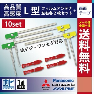 WG11MO64C_10S メール便送料無料 10セット 業販用 カロッツェリア ナビ載せ替え 新品 汎用 L型フィルム+両面テープ AVIC-HRV200