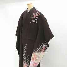 振袖 正絹 雪輪桜菊模様 身丈168.5cm 裄丈68cm 振袖 美品 リサイクル 中古 着物 成人式 結婚式 e0565_画像3