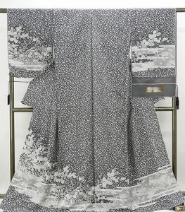 訪問着 正絹 高台寺園模様 お召し訪問着 新品 未仕立て 仮絵羽 着物 結婚式 入学式 卒業式 反物 b2276