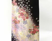 振袖 正絹 雪輪桜菊模様 身丈168.5cm 裄丈68cm 振袖 美品 リサイクル 中古 着物 成人式 結婚式 e0565_画像5