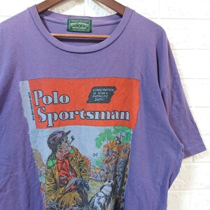 【レア】90s Vintage POLO COUNTRY ヴィンテージ ポロ・カントリー ラルフローレン Polo Sportsman Tシャツ Lサイズ パープル t-shirt tee 