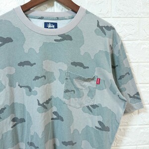 【90s】Old Stussy オールド ステューシー 迷彩柄 カモ ポケット Tシャツ Mサイズ グレー camouflage pattern pocket t-shirt tee 