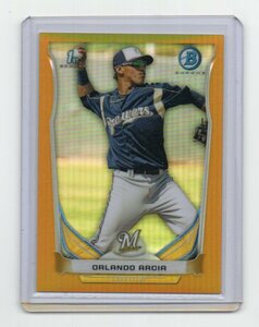 2014 Bowman Chrome [ORLANDO ARCIA] 1st Bowman Gold Refractor Card (ゴールド・リフラクターカード) 50枚限定 Atlanta Braves