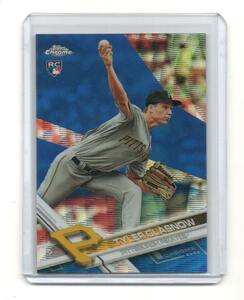 2017 Topps Chrome [TYLER GLASNOW]Blue Wave Refractor(ブルーウェーブリフラクタールーキー)Rookie card 45/75 Dodgers 大谷同僚 RC