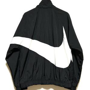 NIKE HBR STMT WOVEN JACKET BIG SWOOSH（M）黒／白 ナイキ ビッグ スウッシュ ウーブン ナイロン ジャケット オーバー サイズの画像2