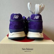 新品new balance M 998 U998 TE 27.5 cm US 9.5 UK9.0 ニューバランス576 990 992 パープル グレープ purple grape 紫 MADE IN USA_画像3