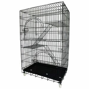 L size 2 step cat cat cage with casters pet gauge black black . cat cat for hammock attaching width 73 depth 52 height 117