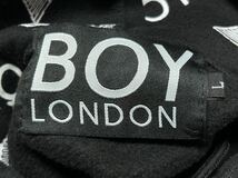 BOY LONDON 総柄 フーディー スウェット パーカー ロック パンク　　ロンドン ストリート ボーイロンドン ブラック × ホワイト 玉9360_画像3