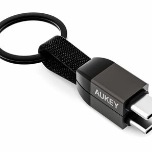 AUKEY USB Type-C to C ストラップ型ケーブル 10cm USB-C キーホルダー型 データ転送 480Mbps