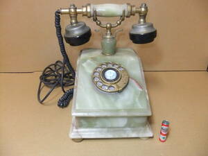  Showa Retro marble telephone machine used dial type telephone Vintage that time thing antique Italy Showa era consumer electronics electrical appliances telephone 