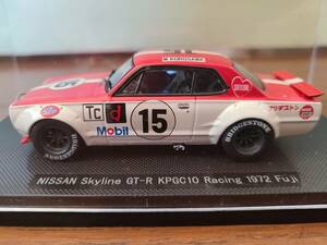 ★EBBRO(エブロ) 1/43 日産スカイライン GT-R KPGC10 レーシング 1972富士 ＃15 ダイキャストミニカー 1:43 ハコスカ/京商,SPARK,mark43★