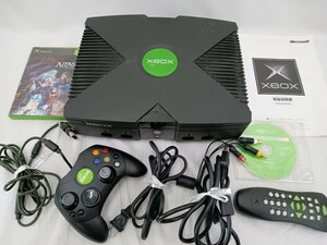 Microsoft　マイクロソフト　XBOX　ゲーム機　Xbox　取扱説明書　コントローラー　AVケーブル　リモコン　ソフト1本つき　通電確認済