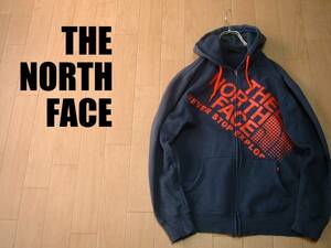 THE NORTH FACEフロントビッグロゴジップフーディL紺ネイビー正規NT61346XノースフェイスTNFスウェットジップパーカーリアビュー