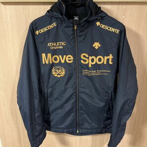 ◆美品◆DESCENTE MOVE SPORT EKS PLUS THERM裏地付ウインドブレーカーセットアップ ネイビー サイズ上下Mの画像2