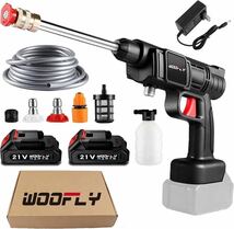 1A26z4z WOOFLY 高圧洗浄機 コードレス 高圧洗浄器 ２つバッテリー搭載 自吸式 吐出圧力2.4Mpa_画像1