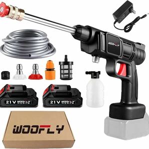 1A26z4z WOOFLY 高圧洗浄機 コードレス 高圧洗浄器 ２つバッテリー搭載 自吸式 吐出圧力2.4Mpa の画像1