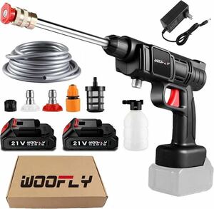 1A26z4z WOOFLY 高圧洗浄機 コードレス 高圧洗浄器 ２つバッテリー搭載 自吸式 吐出圧力2.4Mpa 