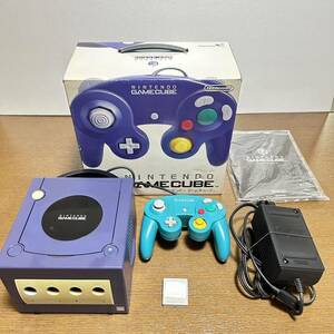 ゲームキューブ本体バイオレット箱説有明書 通電確認済GAMECUBE 任天堂 Nintendo コントローラー ニンテンドー GC KO