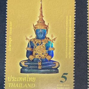 ●【新品】【未使用】外国切手 単片3種+シート1種 タイ ウェーサーカ祭 エメラルド仏陀 (SUMMER RAINY WINTER) 2015年（5バーツx6枚）の画像8
