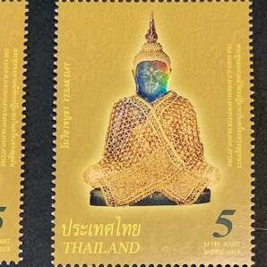 ●【新品】【未使用】外国切手 単片3種+シート1種 タイ ウェーサーカ祭 エメラルド仏陀 (SUMMER RAINY WINTER) 2015年（5バーツx6枚）の画像10