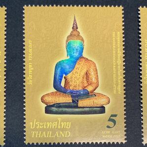 ●【新品】【未使用】外国切手 単片3種+シート1種 タイ ウェーサーカ祭 エメラルド仏陀 (SUMMER RAINY WINTER) 2015年（5バーツx6枚）の画像9
