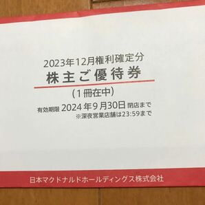 ★最新 匿名配送無料 マクドナルド 株主優待 1冊 2024年9月30日の画像1