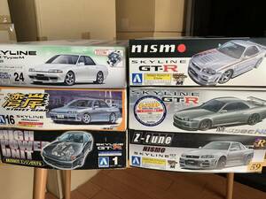 アオシマ 1/24 ニッサン スカイライン 計6個 ( R32 GTS-t/GT-R R34/GT-R)