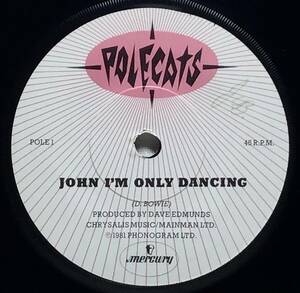 【英7】 POLECATS JOHN I'M ONLY DANCING (DAVID BOWIE カバー) 1981 UK盤 7インチレコード EP 45 POLE CATS ロカビリー ネオロカ 試聴済 