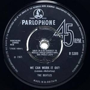 【英7】 THE BEATLES / WE CAN WORK IT OUT / DAY TRIPPER / 1965 UK盤 PARLOPHONE 7インチシングルレコード EP 45 マト4 PP / 1. MH