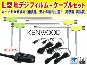 送料無料 KENWOOD L型フィルムアンテナ+HF201Sアンテナコードset ナビ買い替え 乗せ替え /DKX-A801/MDV-X802L/MDV-X701 DG20