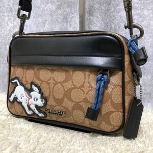 【極美品】COACH コーチ ディズニー グラハム カメラバッグ レザー PVC コラボ 男女兼用 シグネチャー ショルダーバッグ