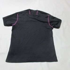 O-387★アディダス・3CLIMALITE♪黒x紫/半袖Tシャツ(M)★の画像3