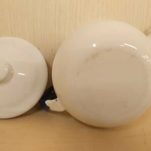 【昭和アンティーク】 ホーロー コーヒーポット ティーポット 紅茶 葫蘆 茶器 白 インテリアの画像8