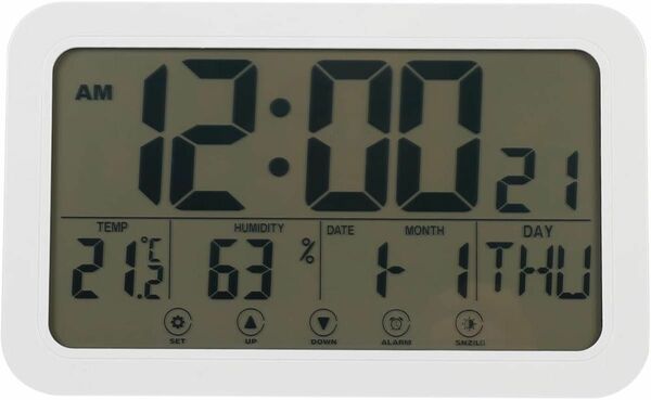 EXCEART セイコークロック 置き時計 ディスプレイ付き 掛け可能 大型 目覚まし時計 多機能 目覚まし時計 デジタル