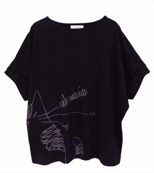 ひげもじドルマンTシャツ ノアファミリー猫グッズ ネコ雑貨 ねこ柄 かわいい 大きめプリント タック カジュアル MサイズLサイズ