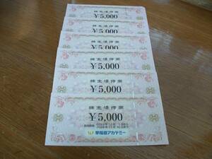 早稲田アカデミー　☆　株主ご優待　30000円分